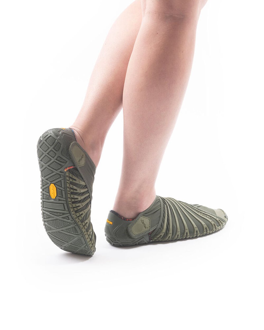 Vibram Furoshiki Womens Shoes - Olive - Low - 08513-PELZ